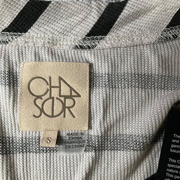 Chaser Women's Striped Henley Long Sleeve Top Size S - Picture 2 of 7